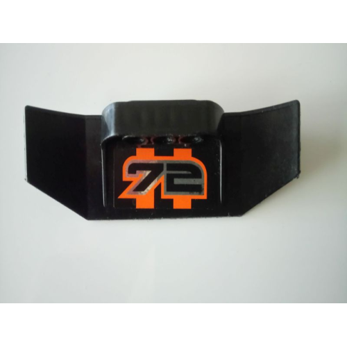 Деталь LEGO 61073pb09 Technic, Panel Car Spoiler 3 x 8 with Three Holes and '72' on Orange Background on Inside Pattern (Sticker) - Set 8496