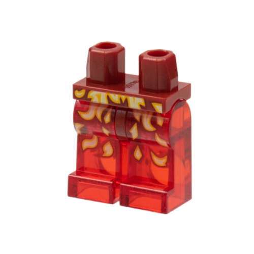 Деталь LEGO 970c17pb01 Hips and Trans-Red Legs with Bright Light Orange and White Flames Pattern