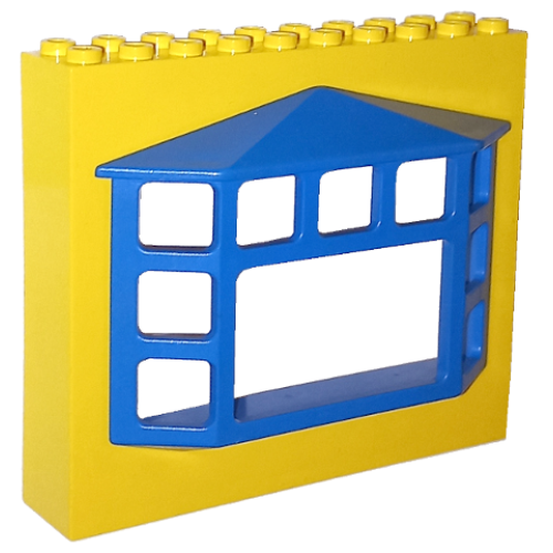 Деталь LEGO 4823c01 Fabuland Building Wall 2 x 10 x 7 with Blue Bay Window