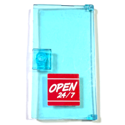 Door 1 x 4 x 6 with Stud Handle with 'OPEN 24/7' Sign on Red Background Pattern (Sticker) - Set 60132 Door 1 x 4 x 6 with Stud Handle with 'OPEN 24/7' Sign on Red Background Pattern (Sticker) - Set 60132