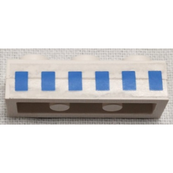Stickered Assembly 3 x 1 x 2/3 with 6 Blue Rectangles (Ferry Windows) Pattern (Sticker) - Set 1658 - 2 Plate 1 x 3