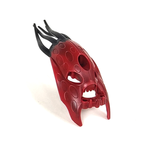 Деталь LEGO 57549pb01 Bionicle Head, Barraki Kalmah with Marbled Black Pattern