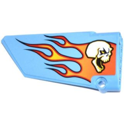 Technic, Panel Fairing #17 Large Smooth, Side A with Skull and Flames Pattern (Sticker) - Set 42022 Technic, Panel Fairing #17 Large Smooth, Side A with Skull and Flames Pattern (Sticker) - Set 42022