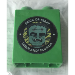 Duplo, Brick 1 x 2 x 2 with Brick or Treat LEGOLAND Florida Monster Head Pattern Duplo, Brick 1 x 2 x 2 with Brick or Treat LEGOLAND Florida Monster Head Pattern