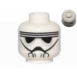 Minifigure, Head Alien with Black Goggles and Breathing Mask Pattern (SW Imperial Driver / Pilot) - White