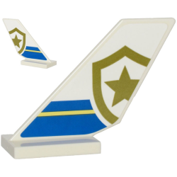 Tail Shuttle with Blue and Bright Light Yellow Stripes and Partial Police Gold Star Badge Logo Pattern on Both Sides (Stickers) - Set 60243