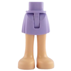 Mini Doll Hips and Skirt with Molded Light Nougat Legs Pattern - Thin Hinge