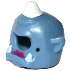 Minifigure, Headgear Mask Cyclops with White Horn, White Teeth, Magenta Lipstick and Black Beauty Mark Pattern Minifigure, Headgear Mask Cyclops with White Horn, White Teeth, Magenta Lipstick and Black Beauty Mark Pattern