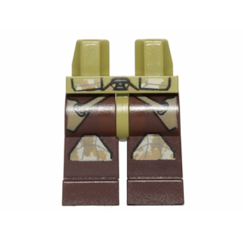 Деталь LEGO 970c120pb06 Hips and Dark Brown Legs with SW Clone Trooper Camouflage Knee Pads and Two Holsters Pattern