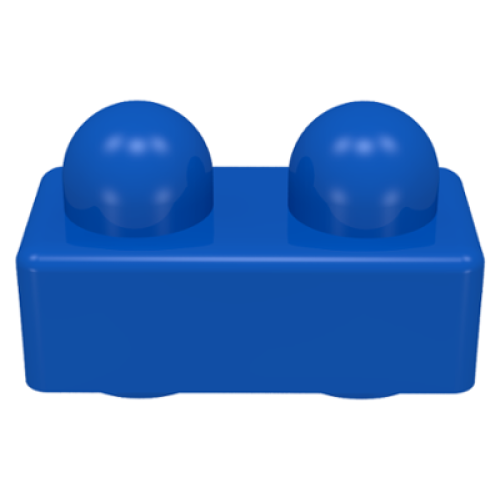 Деталь LEGO 31001 Primo Brick 1 x 2 - Blue