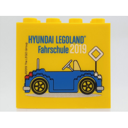 Brick 2 x 4 x 3 with HYUNDAI LEGOLAND Fahrschule 2019 Pattern