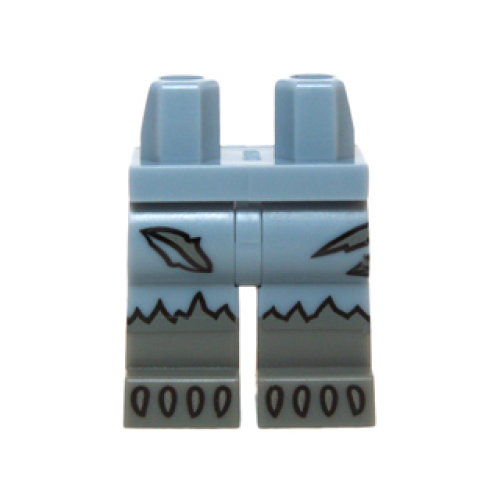 Деталь LEGO 970c00pb0433 Hips and Legs with Torn Patches, Dark Bluish Gray Fur and Gray Claws Pattern