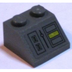 Slope 45 2 x 2 with Control Panel with Yellow Rectangle Pattern (Sticker) - Set 7666 Slope 45 2 x 2 with Control Panel with Yellow Rectangle Pattern (Sticker) - Set 7666