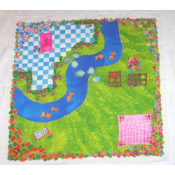 Belville Cloth Playmat 49cm x 49cm with Flowers, Grass, Stream, Tile Patio, Picnic Blanket, and Book Pattern Belville Cloth Playmat 49cm x 49cm with Flowers, Grass, Stream, Tile Patio, Picnic Blanket, and Book Pattern