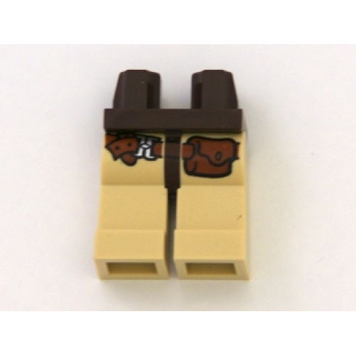 Деталь LEGO 970c02pb07 Hips and Tan Legs with Belt and Pocket Pattern