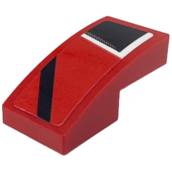 Slope, Curved 2 x 1 x 2/3 with White and Black Stripes and Corner Pattern Model Right Side (Sticker) - Set 76916 Slope, Curved 2 x 1 x 2/3 with White and Black Stripes and Corner Pattern Model Right Side (Sticker) - Set 76916