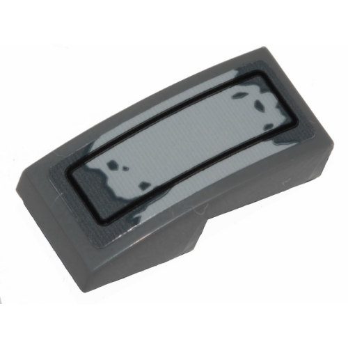 Деталь LEGO 11477pb070 Slope, Curved 2 x 1 x 2/3 with SW Droid Gunship Hull Plate and Peeling Paint Pattern (Sticker) - Set 75233