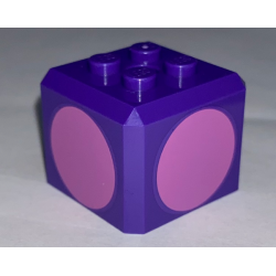 Brick, Modified Cube, 4 Studs on Top with Dark Pink Circle Pattern on All Sides (Super Mario Poison Mushroom Cap) Brick, Modified Cube, 4 Studs on Top with Dark Pink Circle Pattern on All Sides (Super Mario Poison Mushroom Cap)