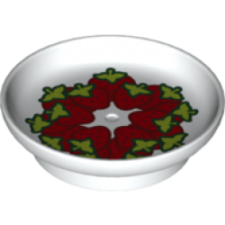 Duplo Utensil Dish 3 x 3 with Strawberries Pattern