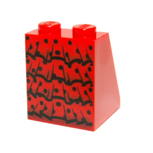 Деталь LEGO 3678bpb040 Slope 65 2 x 2 x 2 with Bottom Tube with Minifigure Dress / Skirt / Robe, Black Flamenco Ruffles and Polka Dots Pattern