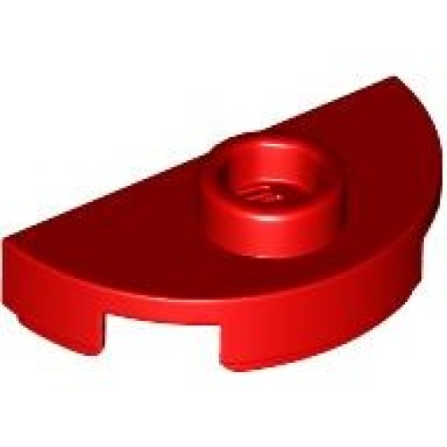 Деталь LEGO 1745 Plate, Round 1 x 2 Half with 1 Stud (Jumper) - Red