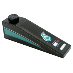Slope 18 4 x 1 with Petronas and Tommy Hilfiger Logos, Dark Turquoise Stripe and Silver Line on Both Sides Pattern (Stickers) - Set 76909