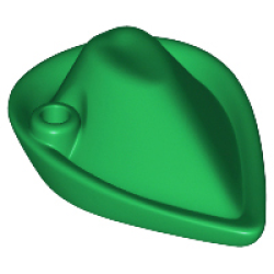 Minifigure, Headgear Hat, Forestmen's (Bycocket) (Reissue with Blind Hole for Feather) - Green Minifigure, Headgear Hat, Forestmen's (Bycocket) (Reissue with Blind Hole for Feather) - Green