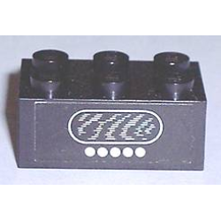 Brick 2 x 3 with 5 White Dots and Speaker Grille (Radio) Pattern (Sticker) - Set 294 Brick 2 x 3 with 5 White Dots and Speaker Grille (Radio) Pattern (Sticker) - Set 294