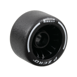 Wheel 24 x 14.9 with Pin Hole with Molded Black Hard Rubber Tire and Printed White 'PIRELLI', 'P ZERO' and Arcs Pattern Wheel 24 x 14.9 with Pin Hole with Molded Black Hard Rubber Tire and Printed White 'PIRELLI', 'P ZERO' and Arcs Pattern