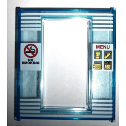 Door, Frame 2 x 8 x 8 with 'NO SMOKING' Sign, 'MENU', and White Stripes Pattern Door, Frame 2 x 8 x 8 with 'NO SMOKING' Sign, 'MENU', and White Stripes Pattern