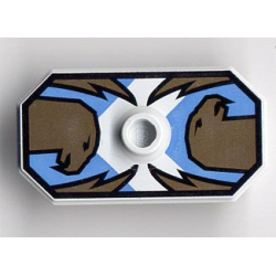 Minifigure, Shield Octagonal Long with Stud with Knights Kingdom Jayko Hawk Pattern (Printed Version) Minifigure, Shield Octagonal Long with Stud with Knights Kingdom Jayko Hawk Pattern (Printed Version)