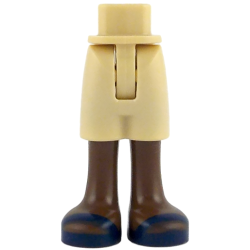 Mini Doll Hips and Shorts with Molded Umber Legs and Printed Dark Blue Sandals Pattern - Thin Hinge