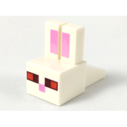 Creature Head Pixelated with Long Ears with Bright Pink Auricles, Red and Dark Red Eyes, and Bright Pink Nose Pattern (Minecraft Killer Bunny) Creature Head Pixelated with Long Ears with Bright Pink Auricles, Red and Dark Red Eyes, and Bright Pink Nose Pattern (Minecraft Killer Bunny)