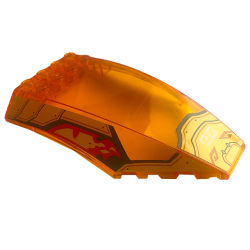 Windscreen 10 x 6 x 2 Curved with Red Flames, Gold Armor, Black Border, and White Symbols Pattern (Stickers) - Set 71773 Windscreen 10 x 6 x 2 Curved with Red Flames, Gold Armor, Black Border, and White Symbols Pattern (Stickers) - Set 71773