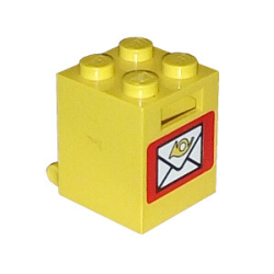 Container, Box 2 x 2 x 2 - Solid Studs with Mail Pattern Container, Box 2 x 2 x 2 - Solid Studs with Mail Pattern