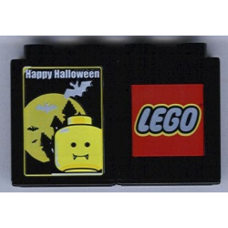 Duplo, Brick 1 x 2 x 2 with Halloween 2005 Happy Halloween and Vampire Pattern Duplo, Brick 1 x 2 x 2 with Halloween 2005 Happy Halloween and Vampire Pattern