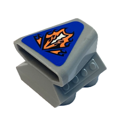 Vehicle, Air Scoop Engine Top 2 x 2 with Orange Flames on Blue Background Pattern (Sticker) - Set 8197 Vehicle, Air Scoop Engine Top 2 x 2 with Orange Flames on Blue Background Pattern (Sticker) - Set 8197
