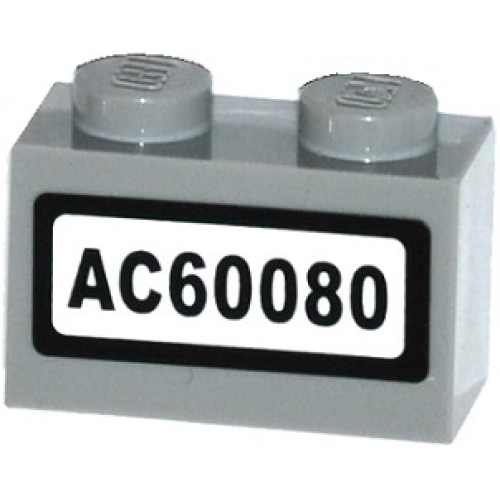 Деталь LEGO 3004pb135 Brick 1 x 2 with 'AC60080' Pattern (Sticker) - Set 60080