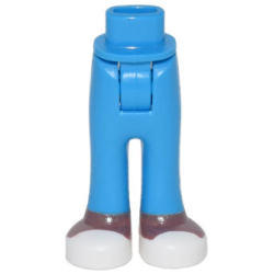 Mini Doll Hips and Trousers with Back Pockets with Molded White Shoes and Printed Reddish Brown Ankles Pattern - Thick Hinge
