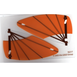 Plastic Triangle 6 x 12 Wing with Brown Spars and Orange Cloth Pattern, Sheet of 2 Items x66px15