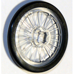 Wheel Wheelchair with Molded Black Hard Rubber Tire Pattern - Trans-Clear Wheel Wheelchair with Molded Black Hard Rubber Tire Pattern - Trans-Clear