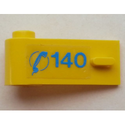 Door 1 x 3 x 1 Left with Blue Telephone Receiver and '140' Pattern (Sticker) - Set 1589-2