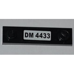 Plate, Modified 1 x 4 with 2 Studs without Groove with 'DM 4433' Pattern (Sticker) - Set 4433 Plate, Modified 1 x 4 with 2 Studs without Groove with 'DM 4433' Pattern (Sticker) - Set 4433
