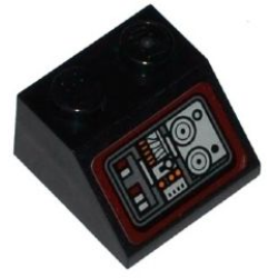 Slope 45 2 x 2 with SW Landspeeder Control Panel Pattern (Sticker) - Sets 75052 / 75173 - Black