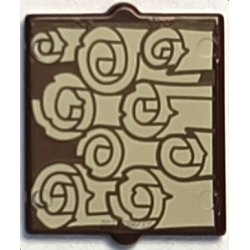 Glass for Window 1 x 2 x 2 Flat Front with Tan Parchment Scrolls Pattern