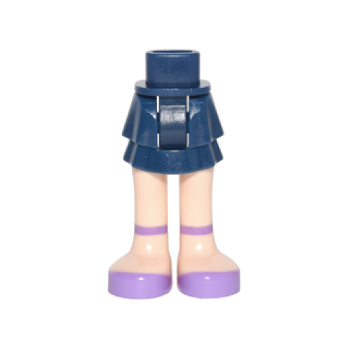 Деталь LEGO 92250c00pb02 Mini Doll Hips and Skirt Layered, Light Nougat Legs and Medium Lavender Shoes with Ankle Straps Pattern - Thick Hinge