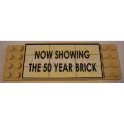 Stickered Assembly 12 x 4 x 2/3 with 'NOW SHOWING THE 50 YEAR BRICK' Pattern (Sticker) - Set 10184 - 2 Plate 4 x 6, 4 Tile 1 x 2, 4 Tile 1 x 6