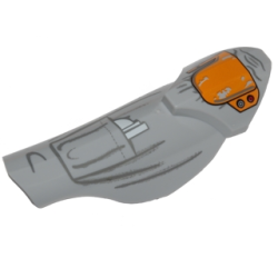 Large Figure Armor, Leg Shin Guard with Ball Joint Socket and Yellow Knee Pad and Pocket Pattern - Model Left Side (SW Boba Fett)