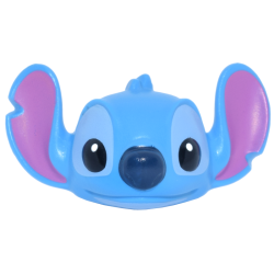 Minifigure, Head, Modified Alien Stitch with Dark Pink Ears, Black Wide Eyes, Dark Blue Nose and Bright Light Blue Lower Jaw and Around Eyes Pattern Minifigure, Head, Modified Alien Stitch with Dark Pink Ears, Black Wide Eyes, Dark Blue Nose and Bright Light Blue Lower Jaw and Around Eyes Pattern