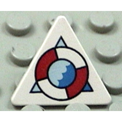 Деталь LEGO 892pb011 Road Sign 2 x 2 Triangle with Clip with Coast Guard Logo on Triangle Pattern